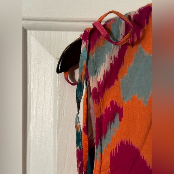BANJANAN [Revolve] Becca Ikat Dress in Spice SMALL 100% Cotton Sleeveless Tiered - Picture 6 of 16